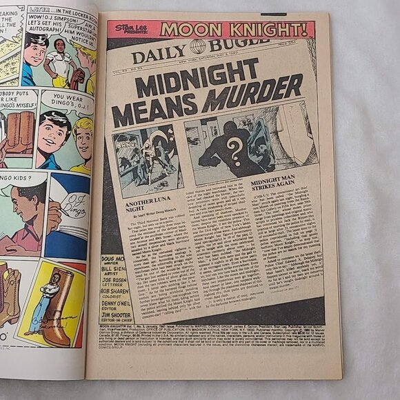 Moon Knight 3 Marvel Comics 1981 FN- 5.5 1st Midnight Man - Picture 3 of 12